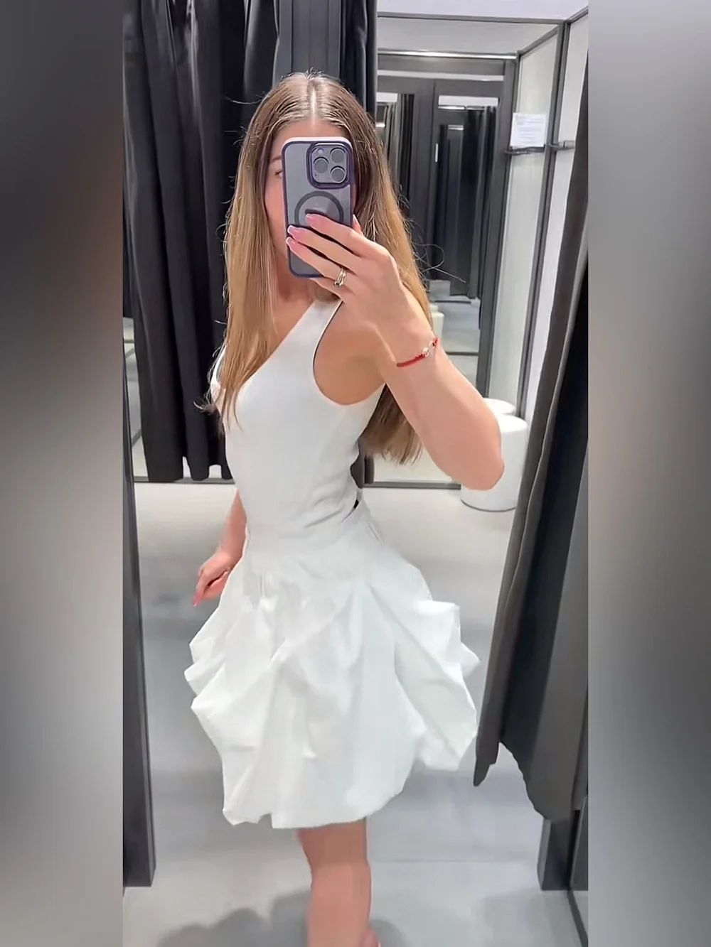 Zara Collection‎ White Balloon Mini Skirt